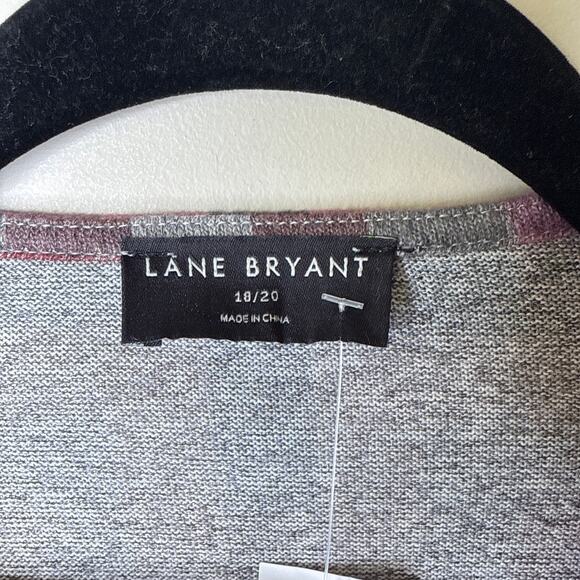 NEW NWT Lane‎ Bryant Classic Faux-Wrap Plaid Top 18/20 Purple Surplice Peplum - Picture 5 of 8